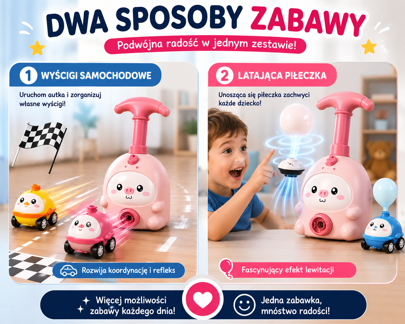 Magiczna Lewitująca Zabawka™ – Latająca Piłeczka i Wyścigowe Autka