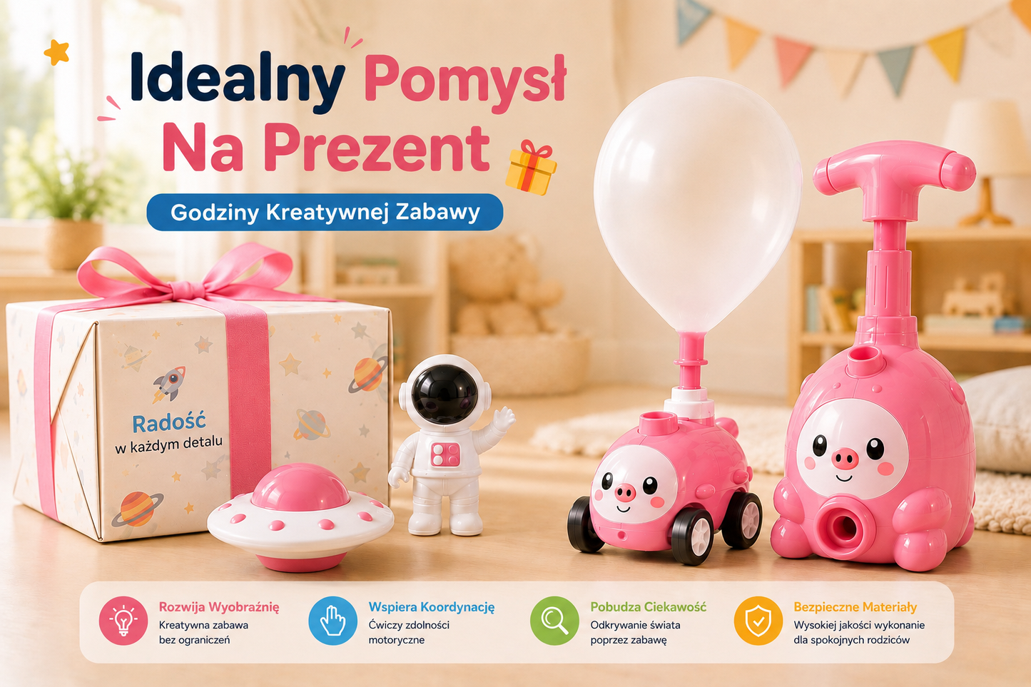 ZabawaBezBaterii™ – Latający Kosmonauta i Wyścigowe Autko